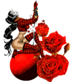 Анимированные картинки девушек с розами